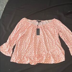 Tommy Hilfiger Pink Heart Off-Shoulder Blouse